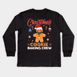 Christmas Lights Christmas Cookie Baking Crew Kids Long Sleeve T-Shirt